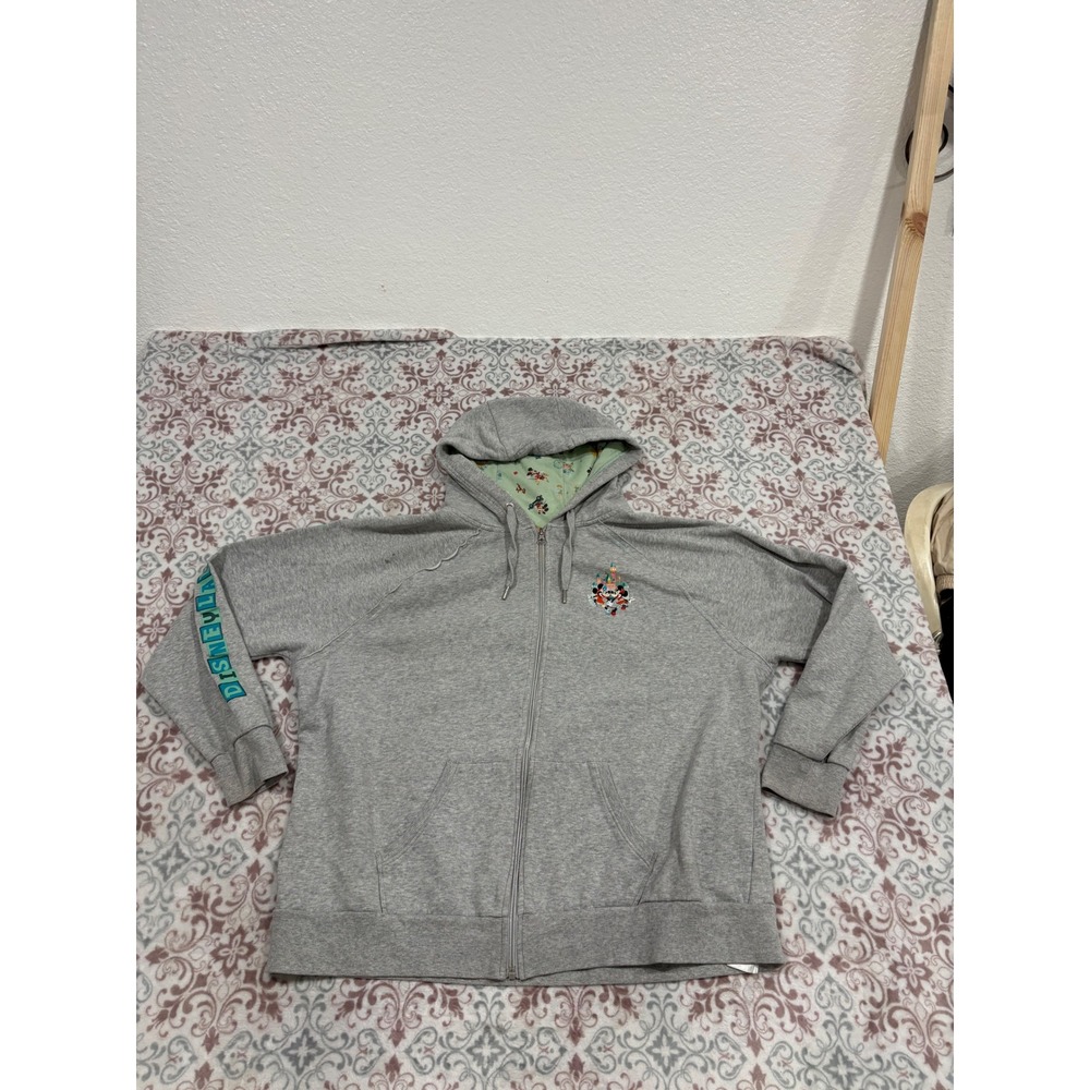 Disney Parks Play in the Park Zip Hoodie Gray Disneyland Resort Mickey 2XL 2X